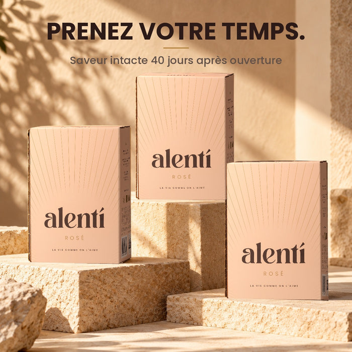 Cubi de vin rosé Alentí – coffret – photo 3
